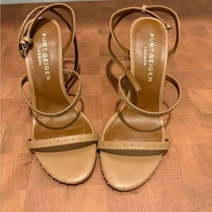 Kurt Geiger Camel Portia Strappy Heels Size 38.5 or US 8.5